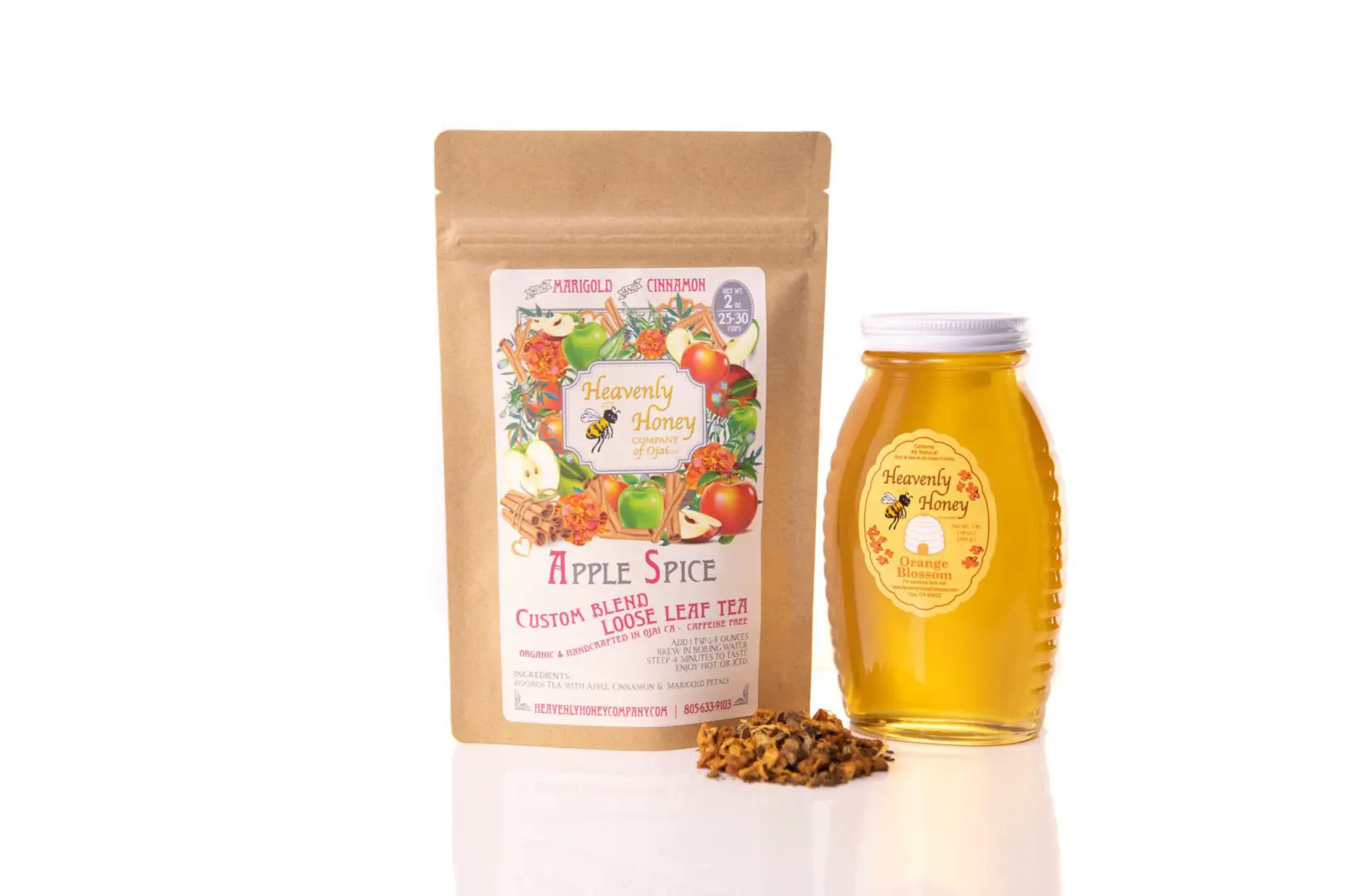 cinnamon apple spice tea with raw orange blossom honey