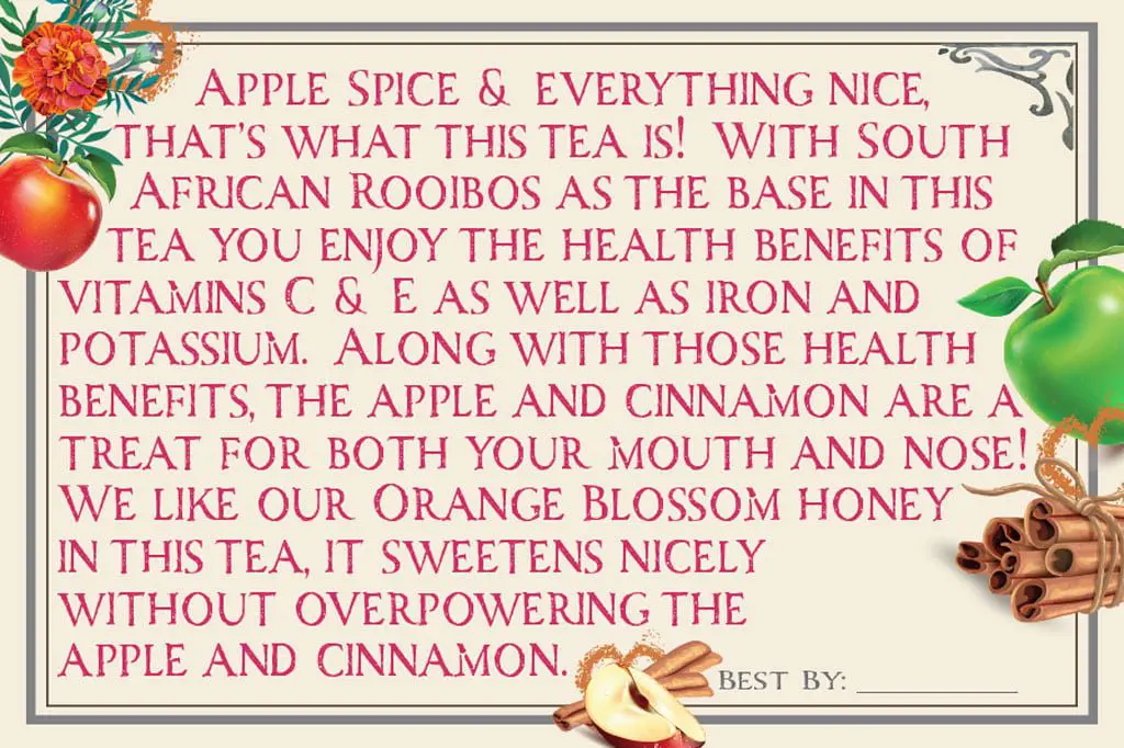 cinnamon apple spice tea back