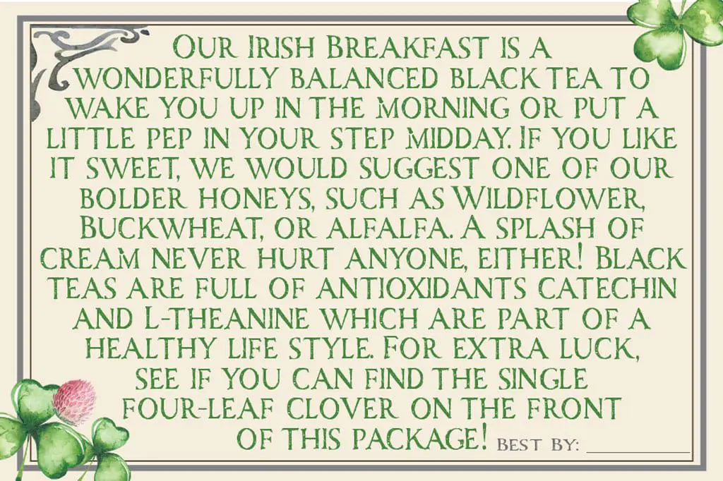 irish breakfast loose leaf tea back