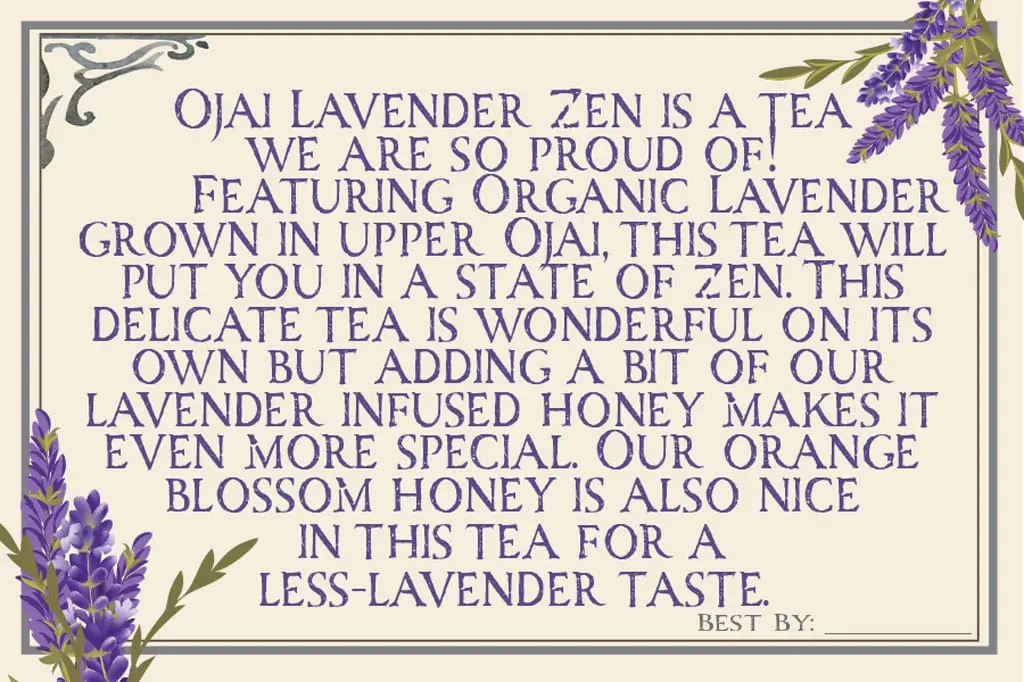 organic lavender loose leaf tea back
