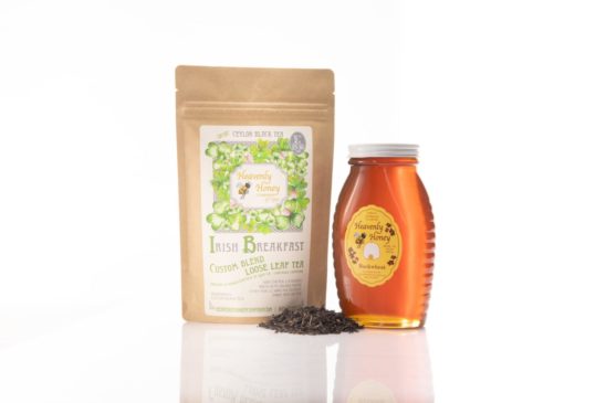 organic irish breakfast loose leaf tea with raw buckwheat honey